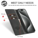LC.IMEEKE Strong Magnetism Microfiber Leather Phone Case, For iPhone 16 Pro Max, For iPhone 16 Pro, For iPhone 16 Plus, For iPhone 16 - Image 4