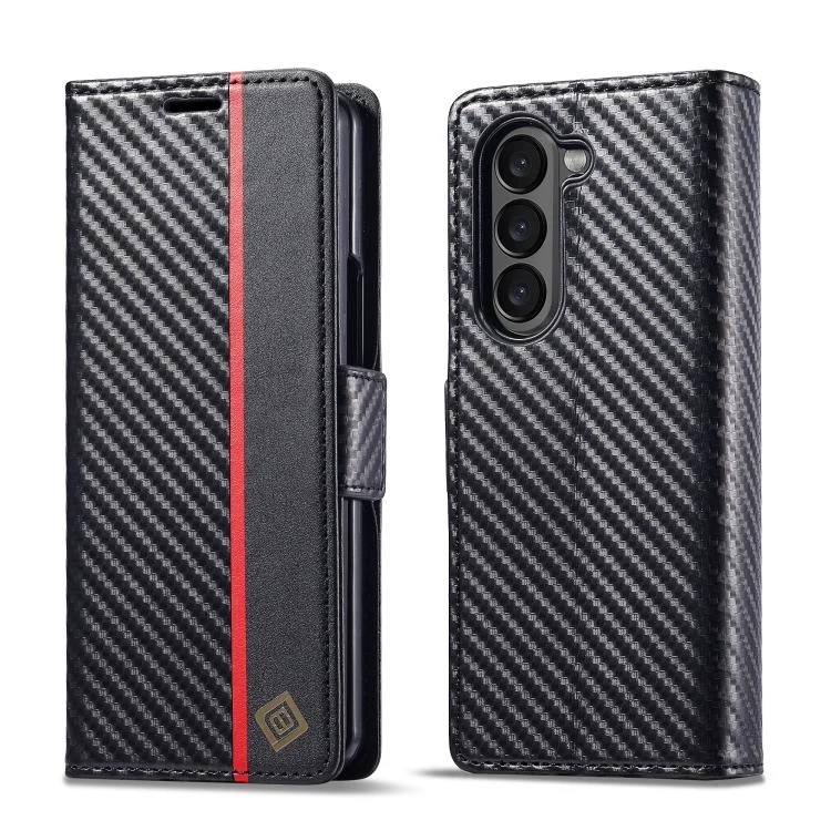 LC.IMEEKE Carbon Fiber Leather Phone Case, For Samsung Galaxy Z Fold7 5G, For Samsung Galaxy Z Flip7 5G, For Samsung Galaxy Z Flip6 5G, For Samsung Galaxy Z Fold6 5G