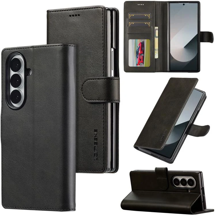 LC.IMEEKE Calf Texture Leather Phone Case, For Samsung Galaxy Z Fold7 5G, For Samsung Galaxy Z Flip7 5G, For Samsung Galaxy Z Flip6 / Flip7 FE, For Samsung Galaxy Z Fold6 5G