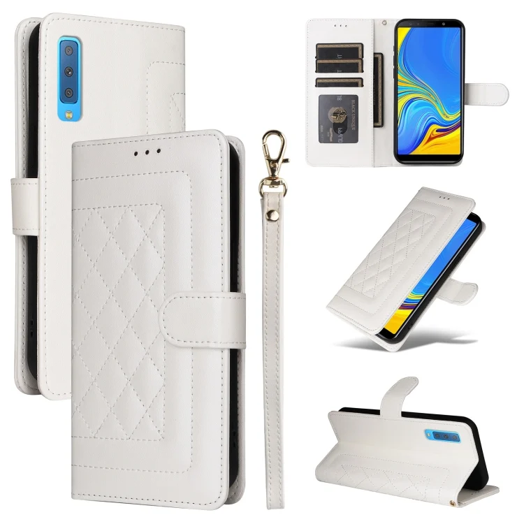 Diamond Lattice Leather Flip Phone Case, For Samsung Galaxy A7, For Samsung Galaxy S9+