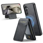 Fierre Shann Cowhide Vertical Flip Magnetic Card Holder Phone Case, For Samsung Galaxy S24 FE 5G, For Samsung Galaxy S24 Ultra 5G, For Samsung Galaxy S24+ 5G