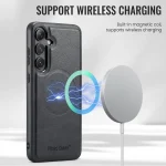 Fierre Shann Cowhide Vertical Flip Magnetic Card Holder Phone Case, For Samsung Galaxy S24 FE 5G, For Samsung Galaxy S24 Ultra 5G, For Samsung Galaxy S24+ 5G - Image 3