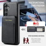 Fierre Shann Cowhide Vertical Flip Magnetic Card Holder Phone Case, For Samsung Galaxy S24 FE 5G, For Samsung Galaxy S24 Ultra 5G, For Samsung Galaxy S24+ 5G - Image 8