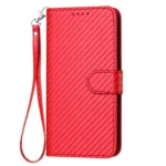 YX0070 Carbon Fiber Buckle Leather Phone Case with Lanyard, For iPhone 17, For iPhone 17 Air - Image 2