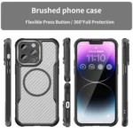 Carbon Fiber Texture MagSafe Translucent Phone Case, For iPhone 11, For iPhone 11 Pro - Image 2
