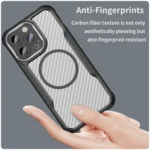 Carbon Fiber Texture MagSafe Translucent Phone Case, For iPhone 11, For iPhone 11 Pro - Image 4