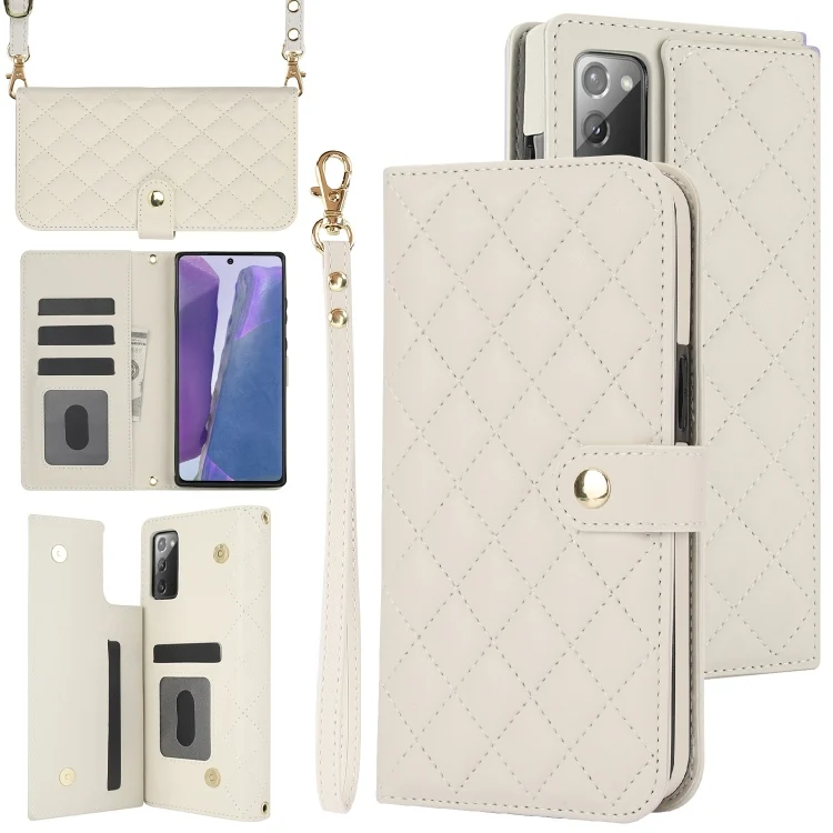 Crossbody Multifunction Rhombic Leather Phone Case, For Samsung Galaxy Note20, For Samsung Galaxy A71 4G
