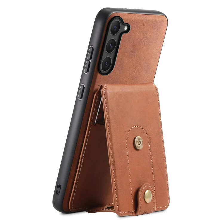 Denior D14 NK Retro Pattern MagSafe Magnetic Card Holder Leather Phone Case, For Samsung Galaxy S23 5G