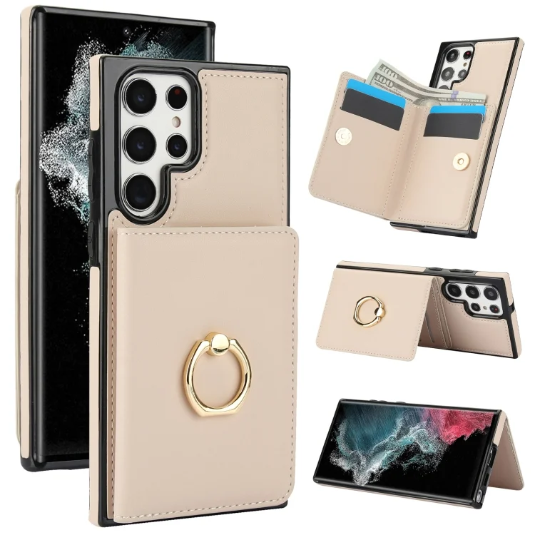 RFID Anti-theft Card Ring Holder Phone Case, For Samsung Galaxy S22 Ultra 5G, For Samsung Galaxy S22+ 5G