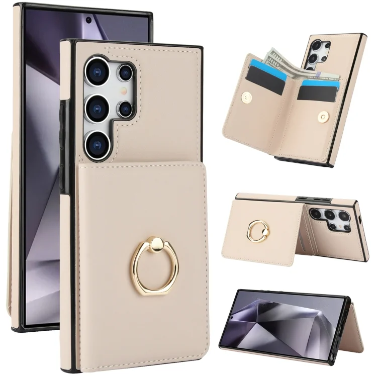 RFID Anti-theft Card Ring Holder Phone Case, For Samsung Galaxy S24 Ultra 5G, For Samsung Galaxy S24+ 5G
