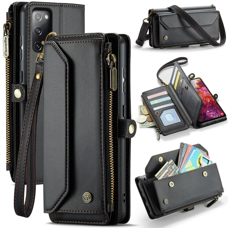 CaseMe C36 Card Slots Zipper Wallet RFID Anti-theft Leather Phone Case, For Samsung Galaxy S20 FE, For Samsung Galaxy A23, For Samsung Galaxy A53 5G, For Samsung Galaxy A33 5G