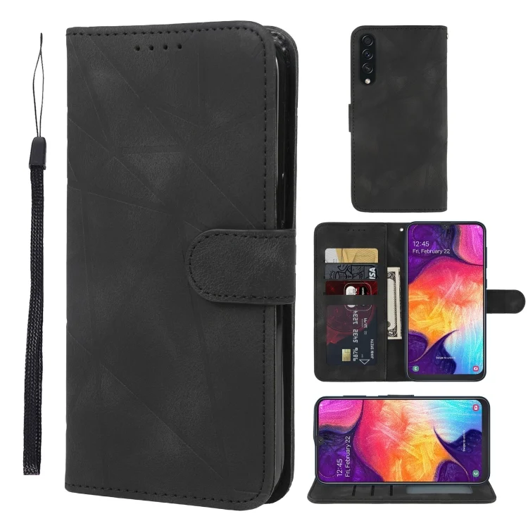 Skin Feel Geometric Lines Leather Phone Case, For Samsung Galaxy A50, For Samsung Galaxy S10+, For Samsung Galaxy S10