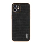 AZNS Electroplated Frame Crocodile Texture Full Coverage Phone Case, For iPhone 11, For iPhone 11 Pro - Image 2