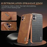 AZNS Electroplated Frame Crocodile Texture Full Coverage Phone Case, For iPhone 11, For iPhone 11 Pro - Image 3