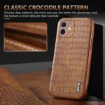 AZNS Electroplated Frame Crocodile Texture Full Coverage Phone Case, For iPhone 12, For iPhone 12 Pro Max, For iPhone 12 Pro, For iPhone 11 Pro Max - Image 5