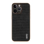 AZNS Electroplated Frame Crocodile Texture Full Coverage Phone Case, For iPhone 14 Pro Max, For iPhone 13 Pro Max, For iPhone 13 Pro, For iPhone 13 - Image 2