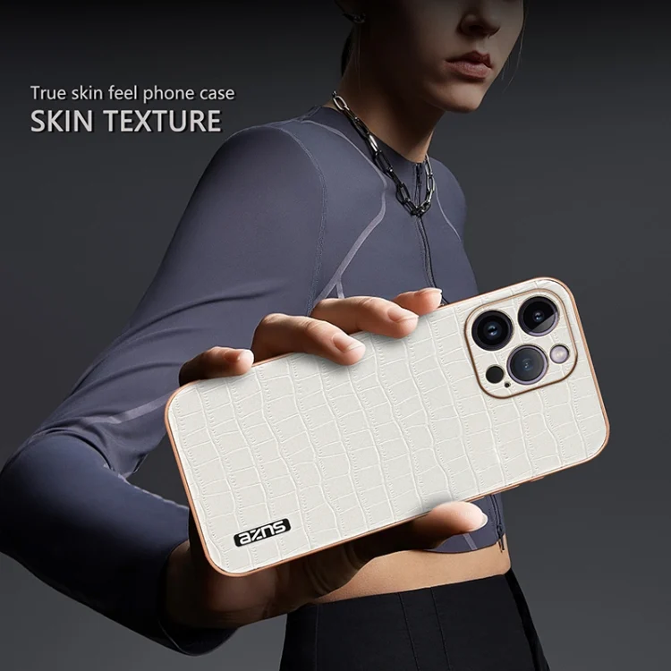 EDA006586313A_8.webp AZNS Electroplated Frame Crocodile Texture Full Coverage Phone Case, For iPhone 14 Pro Max, For iPhone 13 Pro Max, For iPhone 13 Pro, For iPhone 13 - Image 9