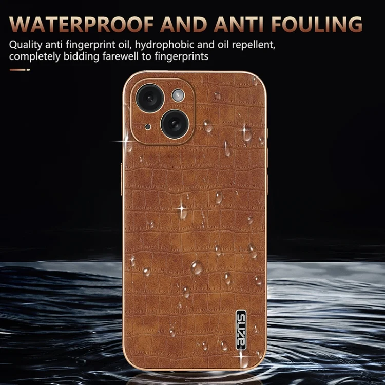 EDA006586314A_6.webp AZNS Electroplated Frame Crocodile Texture Full Coverage Phone Case, For iPhone 15, For iPhone 14 Plus, For iPhone 14, For iPhone 14 Pro - Image 7