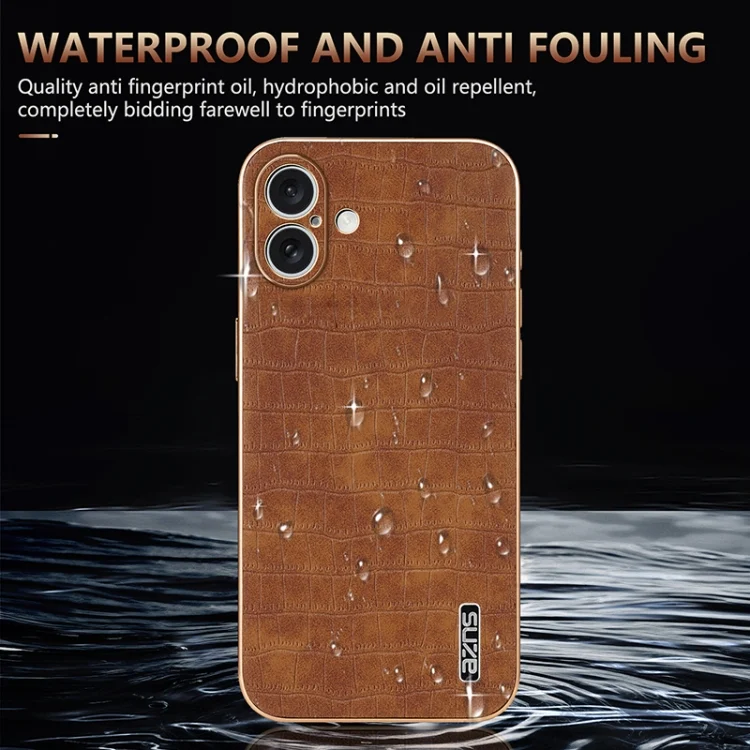 EDA006586321A_6.webp AZNS Electroplated Frame Crocodile Texture Full Coverage Phone Case, For iPhone 16, For iPhone 15 Pro Max, For iPhone 15 Pro, For iPhone 15 Plus - Image 7