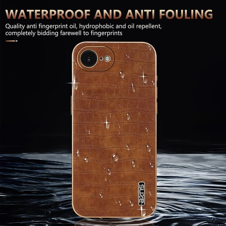 EDA006586322A_5.webp AZNS Electroplated Frame Crocodile Texture Full Coverage Phone Case, For iPhone 16e, For iPhone 16 Pro Max, For iPhone 16 Pro, For iPhone 16 Plus - Image 6