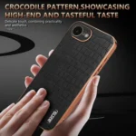 AZNS Electroplated Frame Crocodile Texture Full Coverage Phone Case, For iPhone 16e, For iPhone 16 Pro Max, For iPhone 16 Pro, For iPhone 16 Plus - Image 7