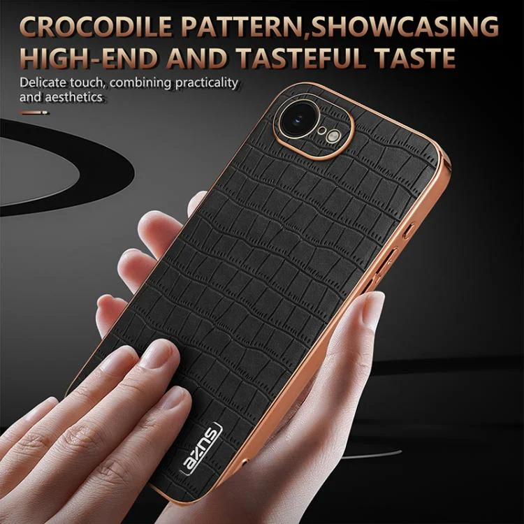 EDA006586322A_6.webp AZNS Electroplated Frame Crocodile Texture Full Coverage Phone Case, For iPhone 16e, For iPhone 16 Pro Max, For iPhone 16 Pro, For iPhone 16 Plus - Image 7