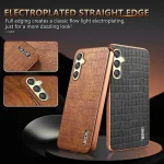 AZNS Electroplated Frame Crocodile Texture Full Coverage Phone Case, For Samsung Galaxy A25, For Samsung Galaxy A55, For Samsung Galaxy A35, For Samsung Galaxy S24 Ultra 5G - Image 3