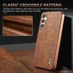 AZNS Electroplated Frame Crocodile Texture Full Coverage Phone Case, For Samsung Galaxy A25, For Samsung Galaxy A55, For Samsung Galaxy A35, For Samsung Galaxy S24 Ultra 5G - Image 5