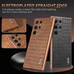 AZNS Electroplated Frame Crocodile Texture Full Coverage Phone Case, For Samsung Galaxy S23 Ultra 5G, For Samsung Galaxy S22 Ultra 5G - Image 3