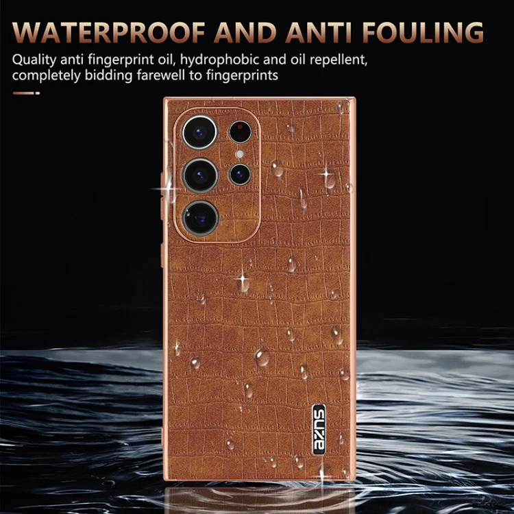 EDA006586510A_6.webp AZNS Electroplated Frame Crocodile Texture Full Coverage Phone Case, For Samsung Galaxy S23 Ultra 5G, For Samsung Galaxy S22 Ultra 5G - Image 7