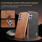 AZNS Electroplated Frame Crocodile Texture Full Coverage Phone Case, For Samsung Galaxy S23 FE 5G, For Samsung Galaxy A14, For Samsung Galaxy A34, For Samsung Galaxy A54 - Image 3
