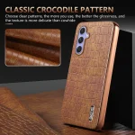 AZNS Electroplated Frame Crocodile Texture Full Coverage Phone Case, For Samsung Galaxy S23 FE 5G, For Samsung Galaxy A14, For Samsung Galaxy A34, For Samsung Galaxy A54 - Image 5