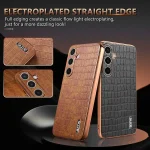 AZNS Electroplated Frame Crocodile Texture Full Coverage Phone Case, For Samsung Galaxy S24+ 5G, For Samsung Galaxy S24 5G, For Samsung Galaxy A15, For Samsung Galaxy A05s / M14 - Image 3