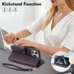 YM016 Rhombic Zipper Card Wallet Leather Phone Case with Lanyard, For iPhone XS Max, For iPhone 8 Plus / 7 Plus - Image 3