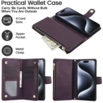 YM016 Rhombic Zipper Card Wallet Leather Phone Case with Lanyard, For iPhone XS Max, For iPhone 8 Plus / 7 Plus - Image 4