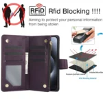 YM016 Rhombic Zipper Card Wallet Leather Phone Case with Lanyard, For iPhone XS Max, For iPhone 8 Plus / 7 Plus - Image 5