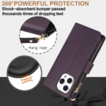 YM016 Rhombic Zipper Card Wallet Leather Phone Case with Lanyard, For iPhone XS Max, For iPhone 8 Plus / 7 Plus - Image 6