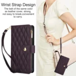 YM016 Rhombic Zipper Card Wallet Leather Phone Case with Lanyard, For iPhone XS Max, For iPhone 8 Plus / 7 Plus - Image 7