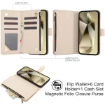 YM016 Rhombic Zipper Card Wallet Leather Phone Case with Lanyard, For Samsung Galaxy S24 Ultra 5G - Image 2