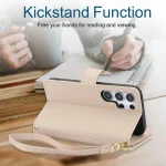 YM016 Rhombic Zipper Card Wallet Leather Phone Case with Lanyard, For Samsung Galaxy S24 Ultra 5G - Image 4