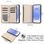 YM016 Rhombic Zipper Card Wallet Leather Phone Case with Lanyard, For Samsung Galaxy S25 / S24 5G, For Samsung Galaxy S25+ / S24+ 5G - Image 2