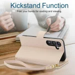 YM016 Rhombic Zipper Card Wallet Leather Phone Case with Lanyard, For Samsung Galaxy S25 / S24 5G, For Samsung Galaxy S25+ / S24+ 5G - Image 4