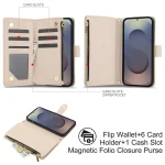 YM016 Rhombic Zipper Card Wallet Leather Phone Case with Lanyard, For Samsung Galaxy S25 Ultra 5G, For Samsung Galaxy S24 FE 5G - Image 2