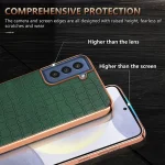 AZNS Electroplated Frame Crocodile Texture Full Coverage Phone Case, For Samsung Galaxy S21 FE 5G - Image 6