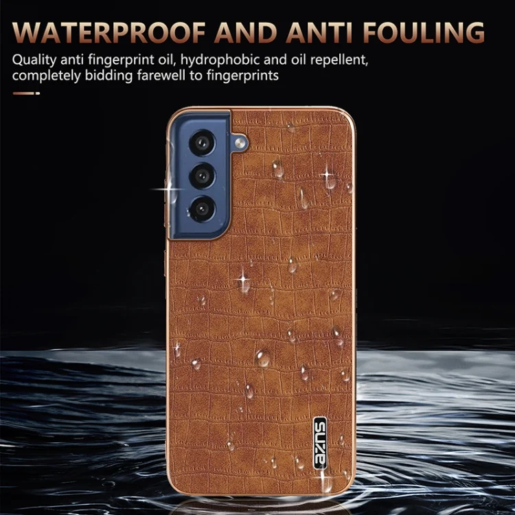 EDA006668701A_6.webp AZNS Electroplated Frame Crocodile Texture Full Coverage Phone Case, For Samsung Galaxy S21 FE 5G - Image 7
