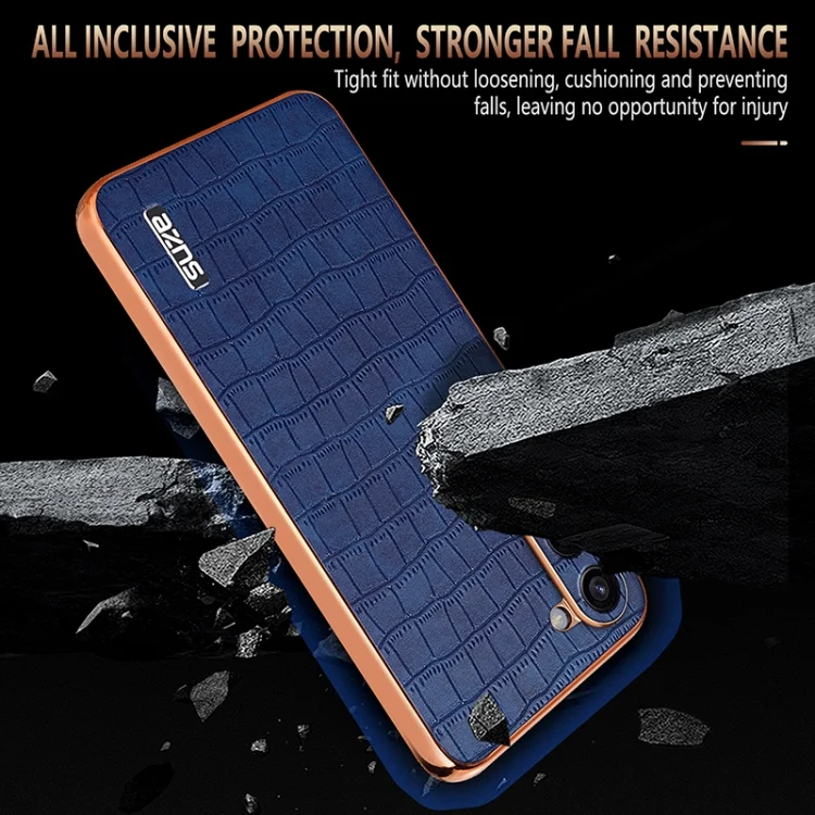 EDA006668705A_3.webp AZNS Electroplated Frame Crocodile Texture Full Coverage Phone Case, For Samsung Galaxy S23+ 5G, For Samsung Galaxy S23 5G, For Samsung Galaxy S22+ 5G, For Samsung Galaxy S22 5G - Image 4