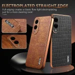 AZNS Electroplated Frame Crocodile Texture Full Coverage Phone Case, For Samsung Galaxy S25 Edge 5G, For Samsung Galaxy S25 5G, For Samsung Galaxy S25+ 5G, For Samsung Galaxy S25 Ultra 5G - Image 3