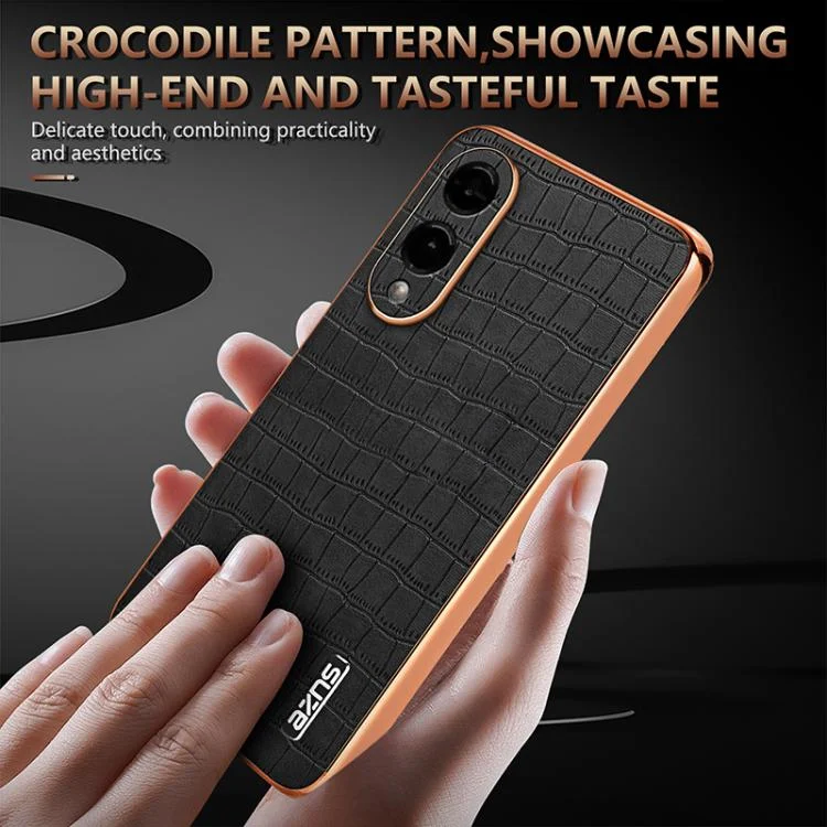 EDA006668709A_6.webp AZNS Electroplated Frame Crocodile Texture Full Coverage Phone Case, For Samsung Galaxy S25 Edge 5G, For Samsung Galaxy S25 5G, For Samsung Galaxy S25+ 5G, For Samsung Galaxy S25 Ultra 5G - Image 7