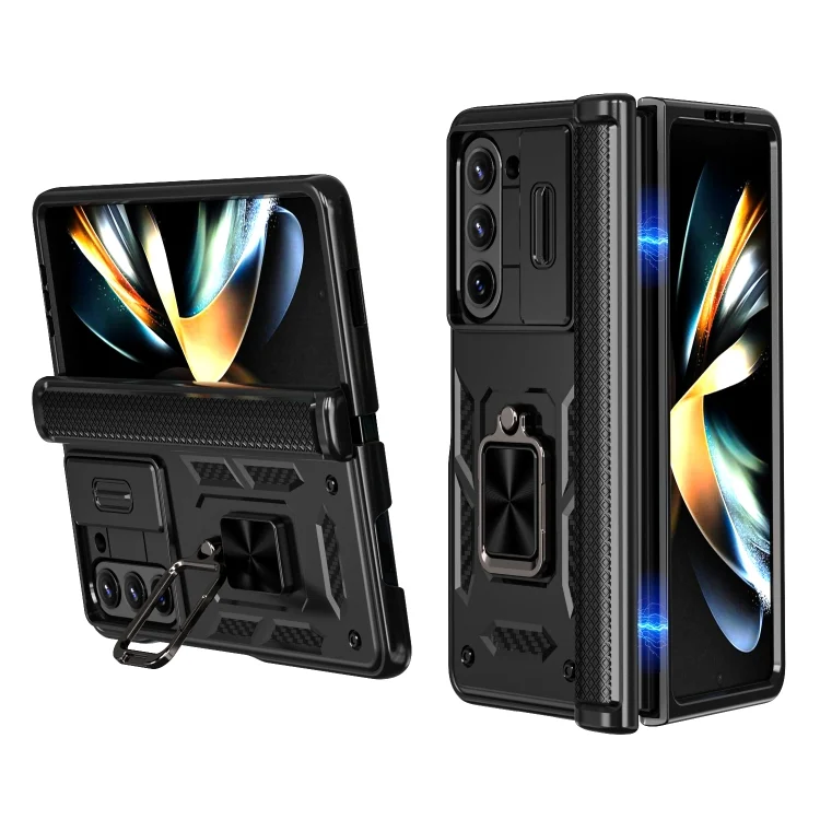 Sliding Window Hinge Phone Case with Ring Stand, For Samsung Galaxy Z Fold6 5G