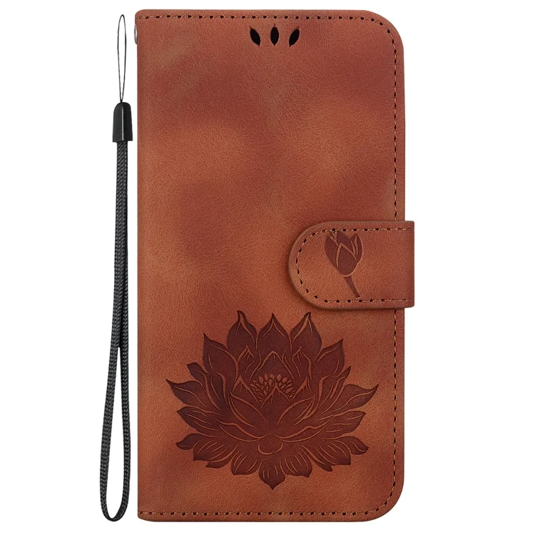 EDA006679611A_1.webp Lotus Embossed Leather Phone Case, For iPhone 13 Pro, For iPhone 13, For iPhone 12 / 12 Pro - Image 2